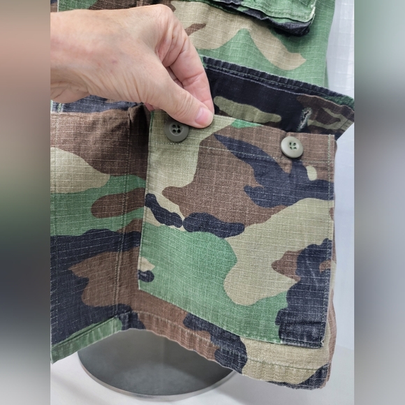 US Army Military Camo Vest Hippie Grunge Upcycled - Picture 11 of 13